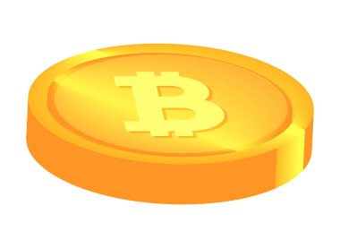 Kripto para birimi dijital bitcoin simgesi izole edildi