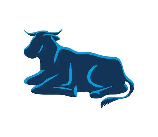 Animal Vaca Icono Plano Aislado — Vector de stock