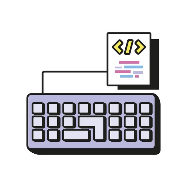 Tastatur Web Entwicklung Ikone Isolierten Stil — Stockvektor