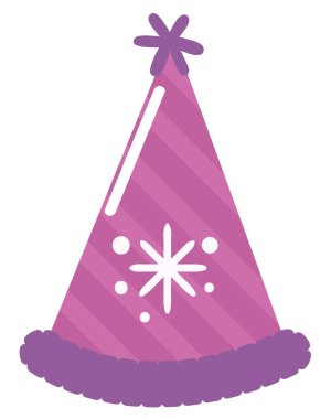 parti şapkası yeni yıl simgesi izole edildi