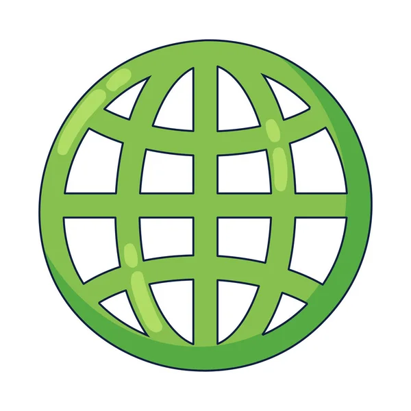 Ikona Połączenia Świata Izolowane Płaskie — Wektor stockowy