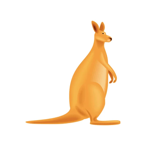 Kangaroo Animal Flat Icon Isolated — Stock Vector