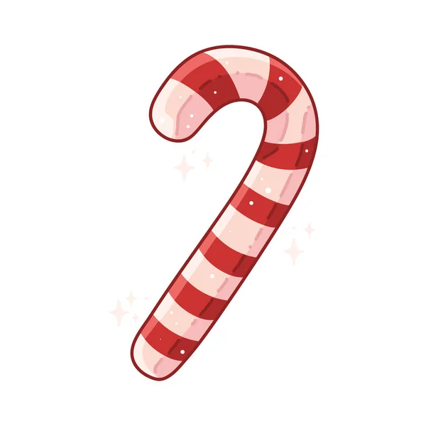 分离的薄荷糖手杖圣诞节图标 — 图库矢量图片