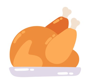 Kızarmış tavuk ikonu izole edilmiş.