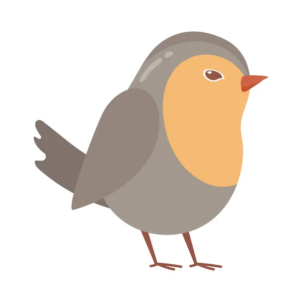 Pták Roztomilé Zvíře Ikona Izolované — Stockový vektor