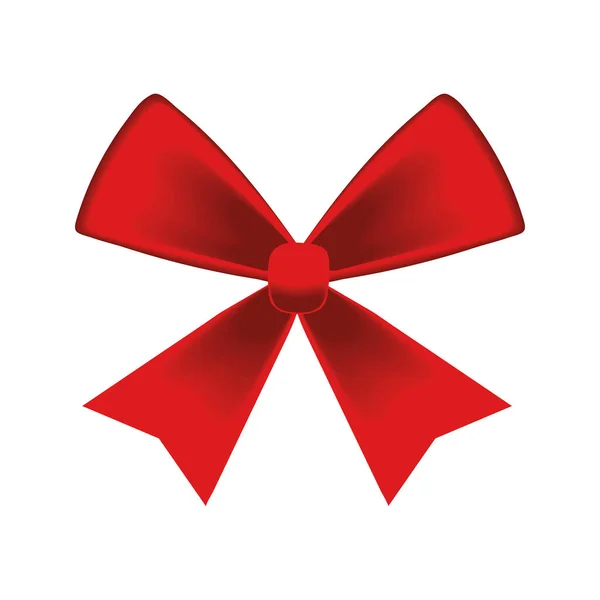 Arco Rojo Elegante Elemento Navidad Icono Aislado — Archivo Imágenes Vectoriales