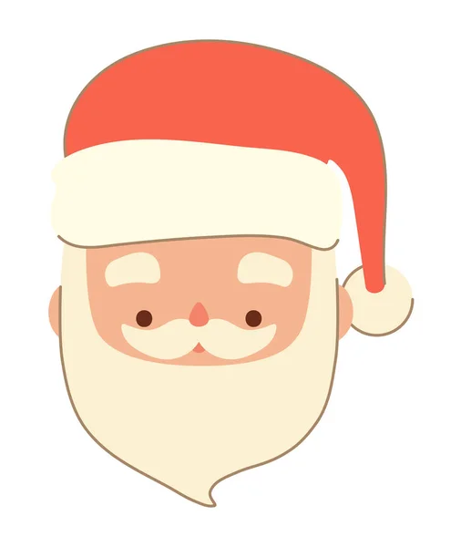 Weihnachtsmann Gesicht Ikone Isoliert — Stockvektor