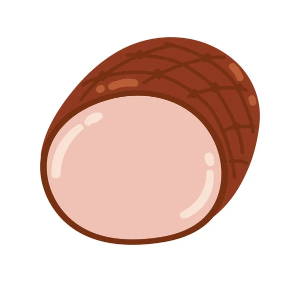 Roasted Ham Icon Flat Isolated — Stock Vector