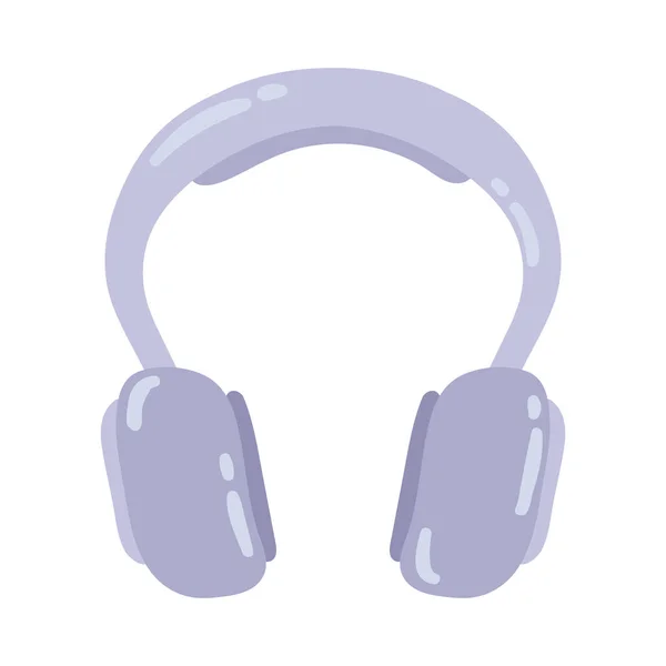 Headphones Wireless Icon Isolated Flat — Stock Vector