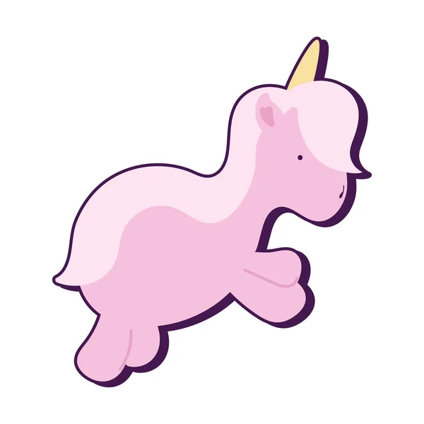 Kawaii Little Unicorn Icon Isolated — Stock Vector