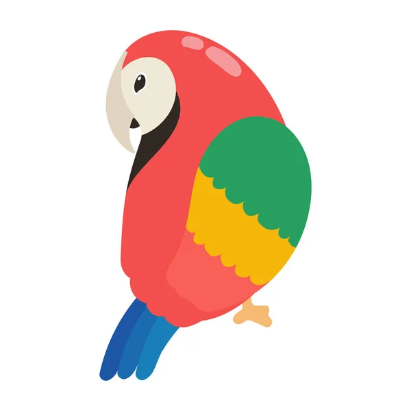 Macaw Uccello Icona Del Fumetto Isolato — Vettoriale Stock