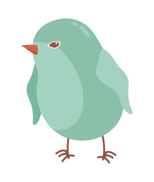 Grön Tecknad Fågel Ikon Isolerad — Stock vektor