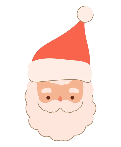 Απομονωμένο Εικονίδιο Κεφαλής Santa Claus — Διανυσματικό Αρχείο
