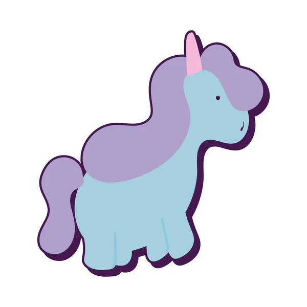 Kawaii Unicorn Cartoon Icon Isolated — Stock Vector