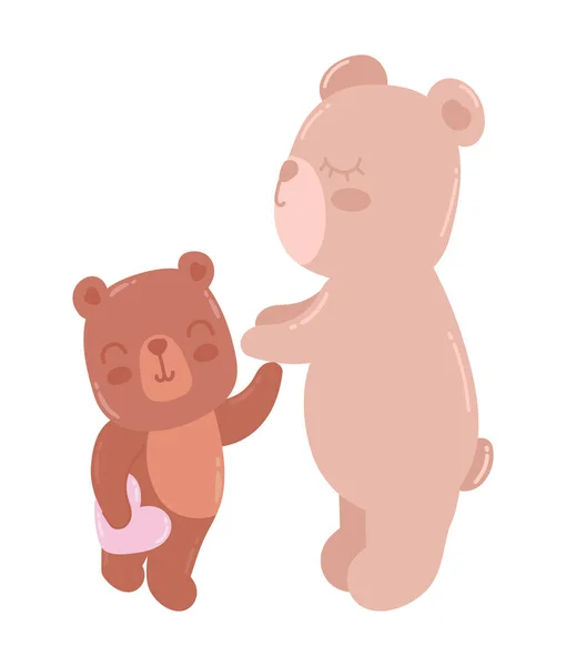 Bonito Ursos Desenho Animado Ícone Isolado —  Vetores de Stock