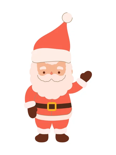 Weihnachtsmann Winkt Ikone Der Hand — Stockvektor