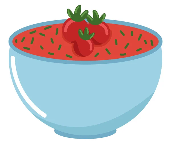 Ícone Comida Sopa Tomate Vegetariano Isolado — Vetor de Stock