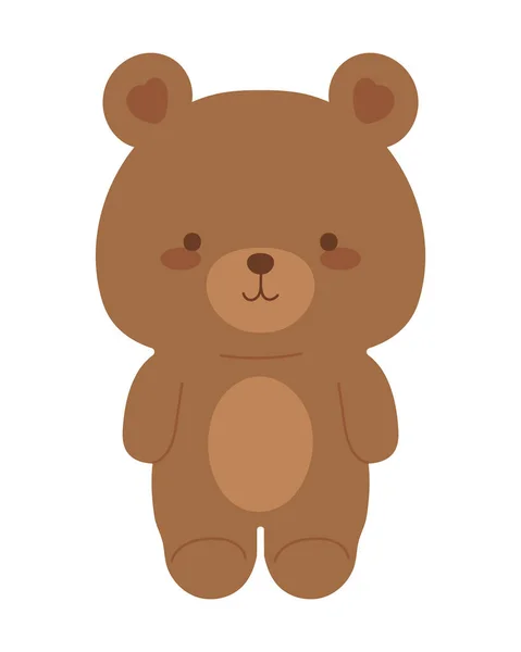 Medve Kawaii Állat Ikon Izolált — Stock Vector