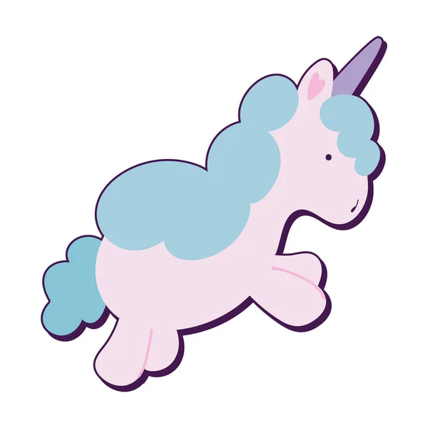 Kawaii Unicorn Cute Icon Isolated — Stock Vector