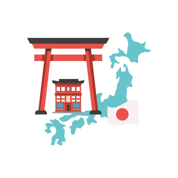 Japón Turismo Icono Hito Aislado — Vector de stock