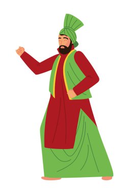 Geleneksel giysiler içinde Hintli erkek karakter