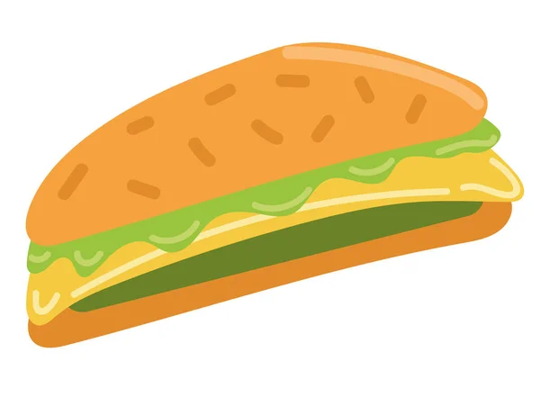 Ikone Des Vegetarischen Sandwich Essens Isoliert — Stockvektor