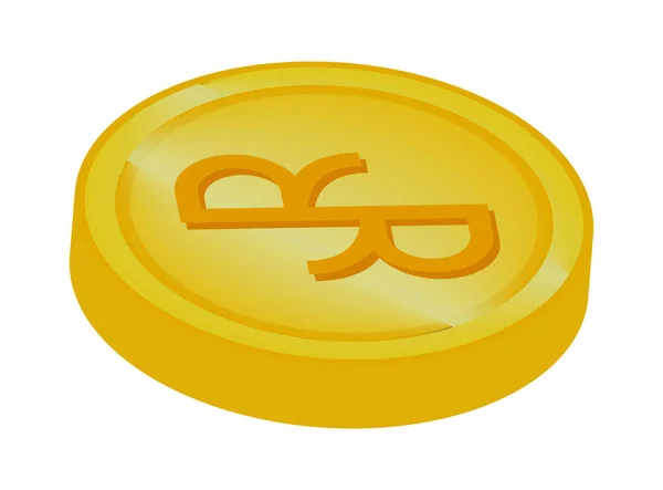 Pièce Crypto Monnaie Icône Isolé Plat — Image vectorielle