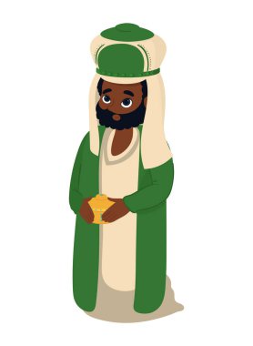 kral bilge balthazar epifani simgesi izole