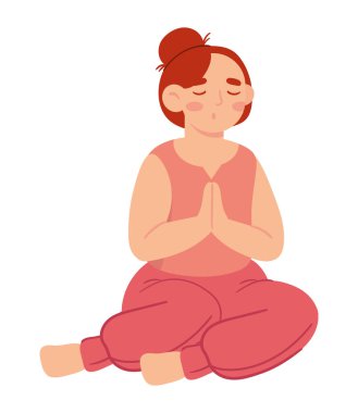 Yoga ikonu uygulayan kadın izole edildi