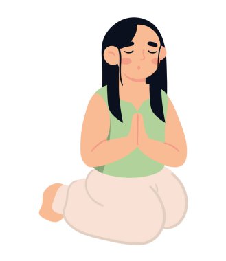 Yoga ikonu yapan kadın izole edilmiş