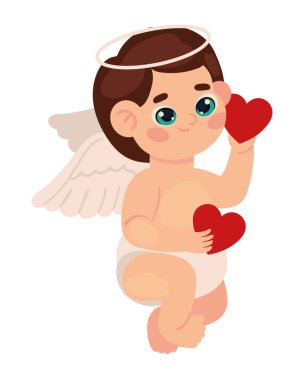 Kalpleri izole edilmiş sevimli aşk tanrısı.