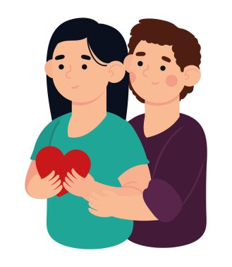 Kalpten kucaklaşan çift, sevgililer günü karantinam ol.
