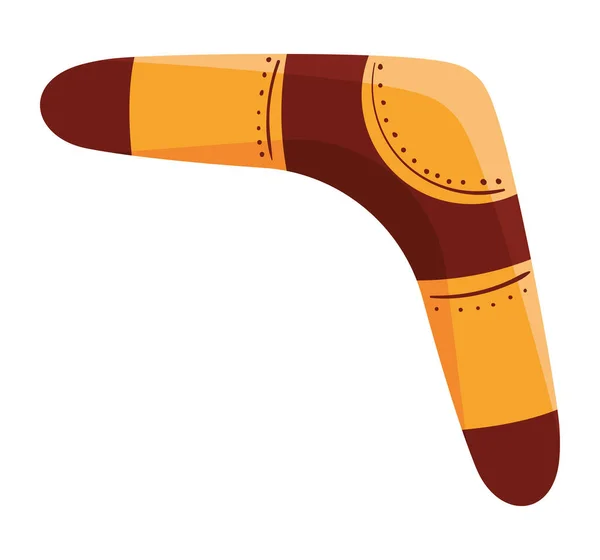 Trä Bumerang Ikon Isolerad Platt — Stock vektor