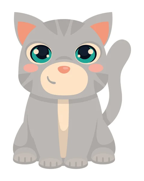 Chat Mignon Animal Icône Isolé — Image vectorielle