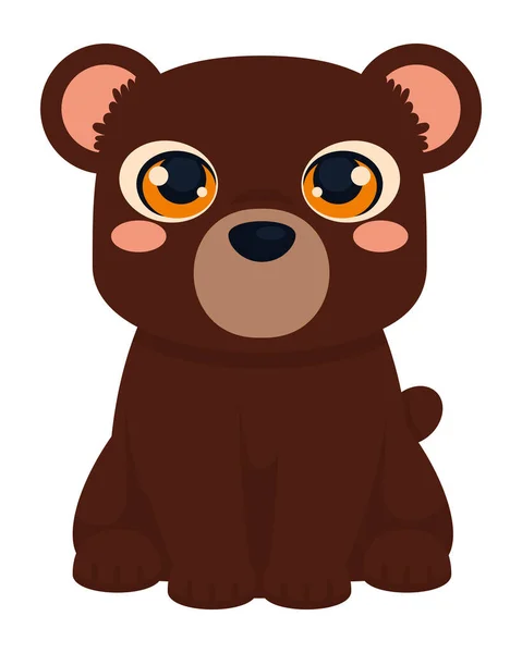 Niedźwiedź Słodkie Zwierzę Ikona Izolowane — Wektor stockowy