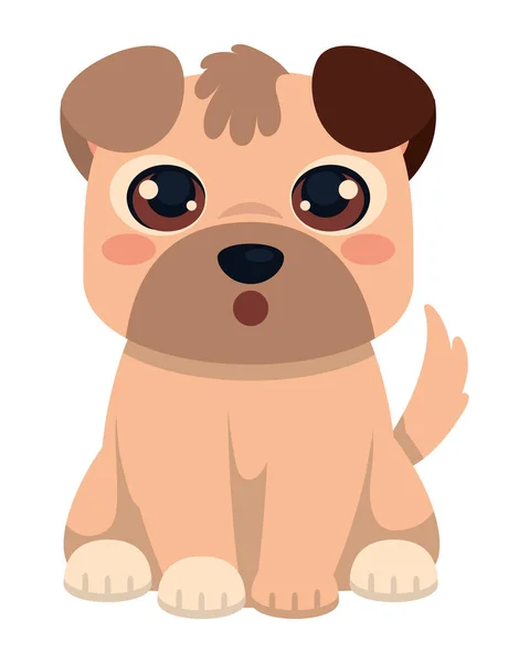 Puppy Cute Animal Icon Isolated — Stock Vector