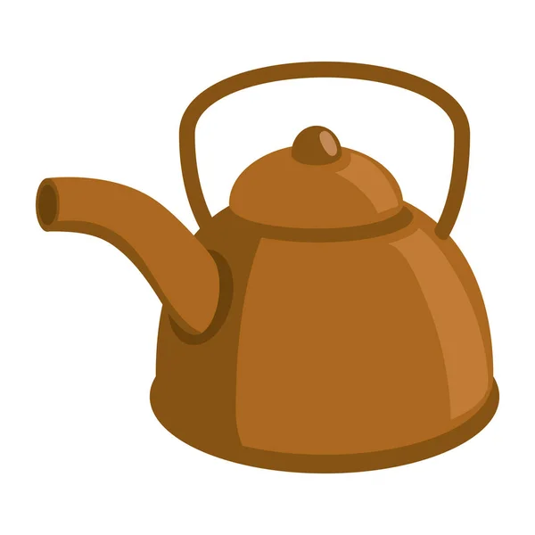 Teapot Utensil Icon Flat Isolated — Stockvektor