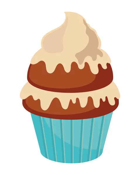 Cupcake Dezert Ikona Byt Izolované — Stockový vektor