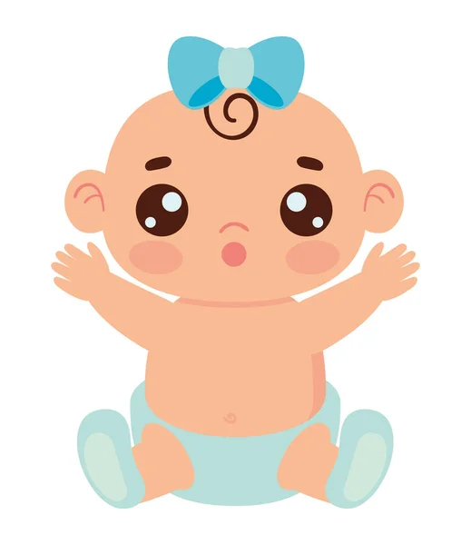 Baby Cute Kawaii Icon Isolated — Stock Vector