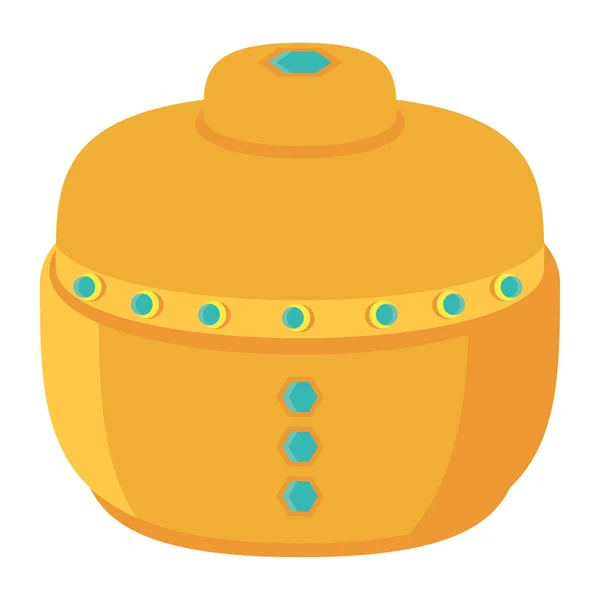Golden Pot Jewelry Icon Isolated — Stock Vector