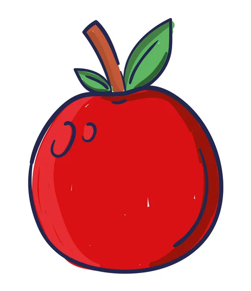 Icône Pomme Fruit Plat Isolé — Image vectorielle