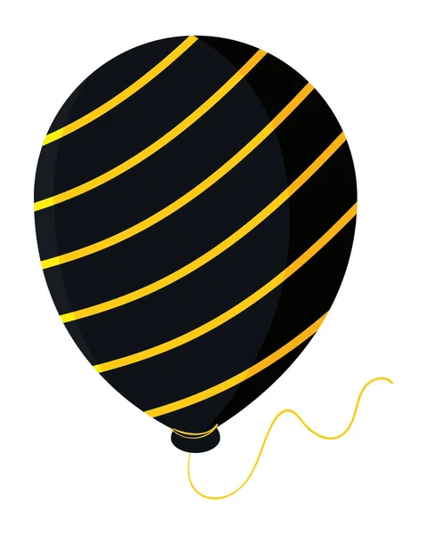 Gestreifte Party Ballon Ikone Isoliert Flach — Stockvektor