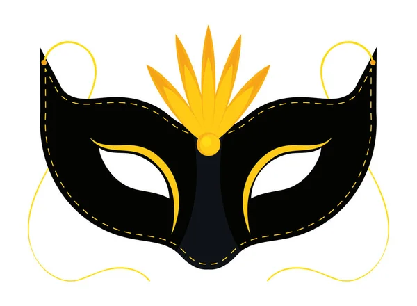 Masque Carnaval Icône Isolé Plat — Image vectorielle