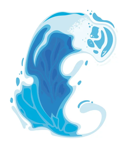 Вода Сплеск Плоский Значок Ізольований — стоковий вектор