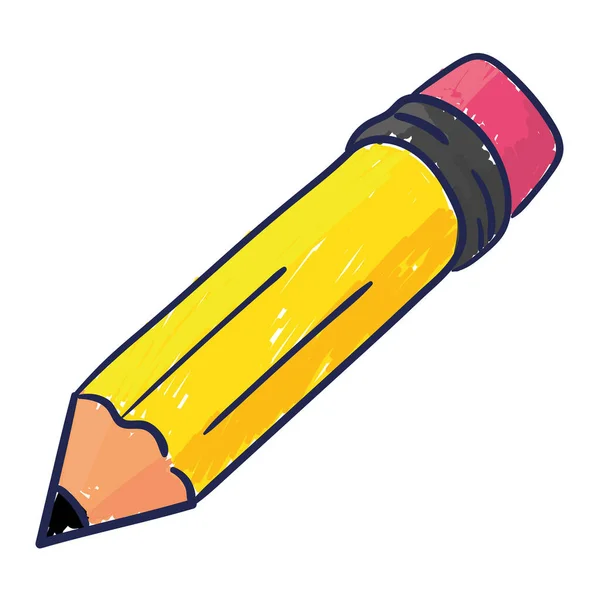 Pencil School Icon Flat Isolated — Stock Vector