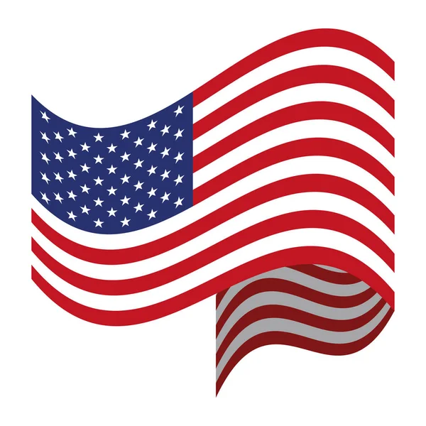 飘扬的美国国旗图标孤立 — 图库矢量图片