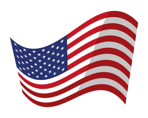 Bandera Estados Unidos Icono Nacional Aislado — Vector de stock