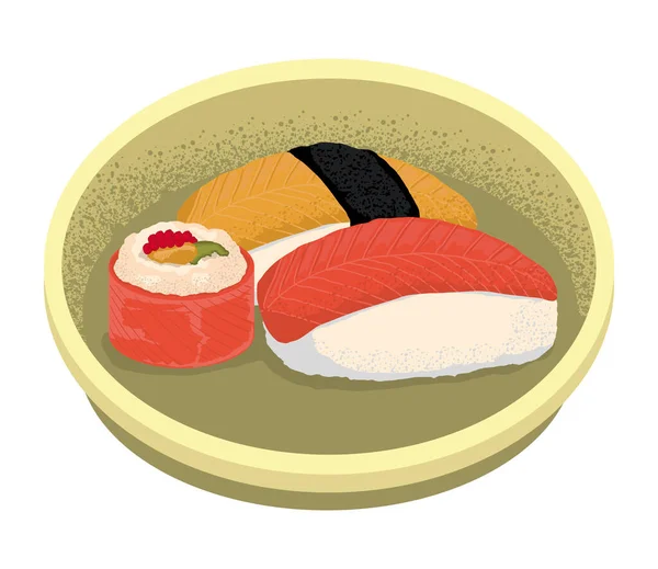 Ikon Menu Tradisional Makanan Jepang - Stok Vektor