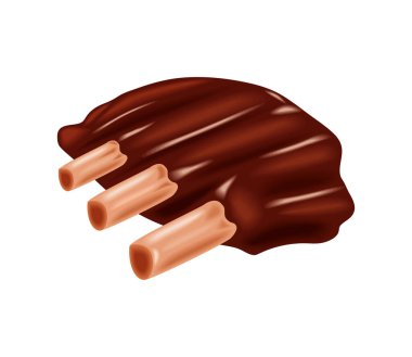 Pirzola bbq simgesi izole edildi