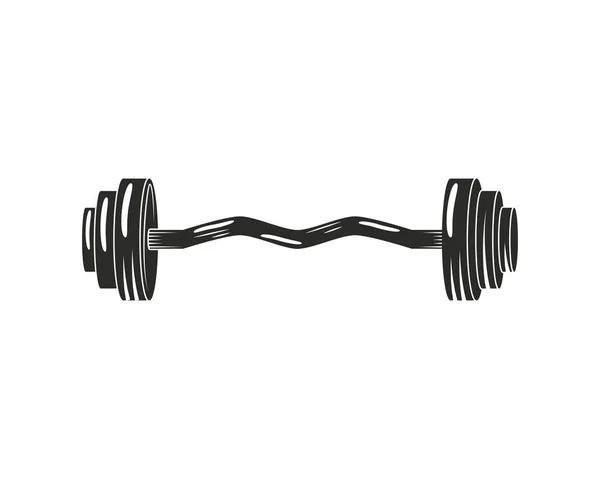 Gym Barbell Fitness Icon Isolated — Stock Vector
